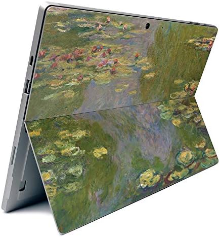 עור סיבי פחמן של אוברסקינס עבור Microsoft Surface Pro 7 - חבצלות מים | גימור סיבי פחמן מרקם | קל ליישום,